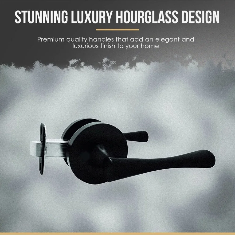 Door‎ Handle Set - No Lock Set - Interior Passage Door Lever - Black